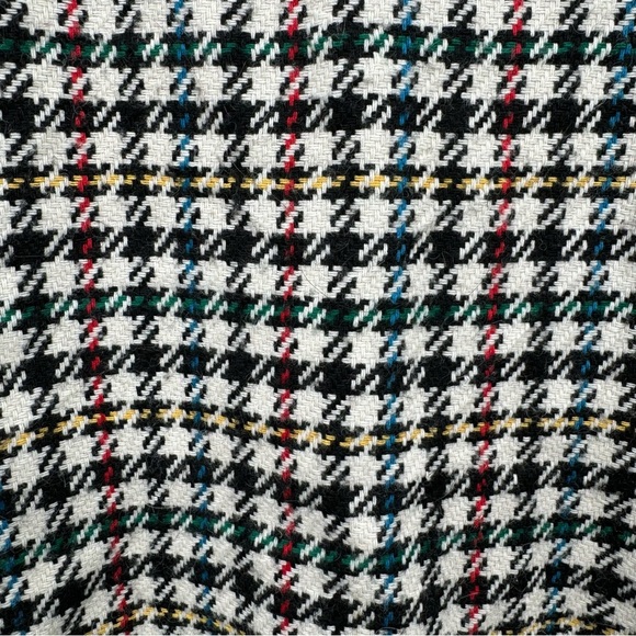 Zara Houndstooth Fringe Oversized Shift Dress Wool Velvet Women’s XS Retro Glam - Picture 8 of 13